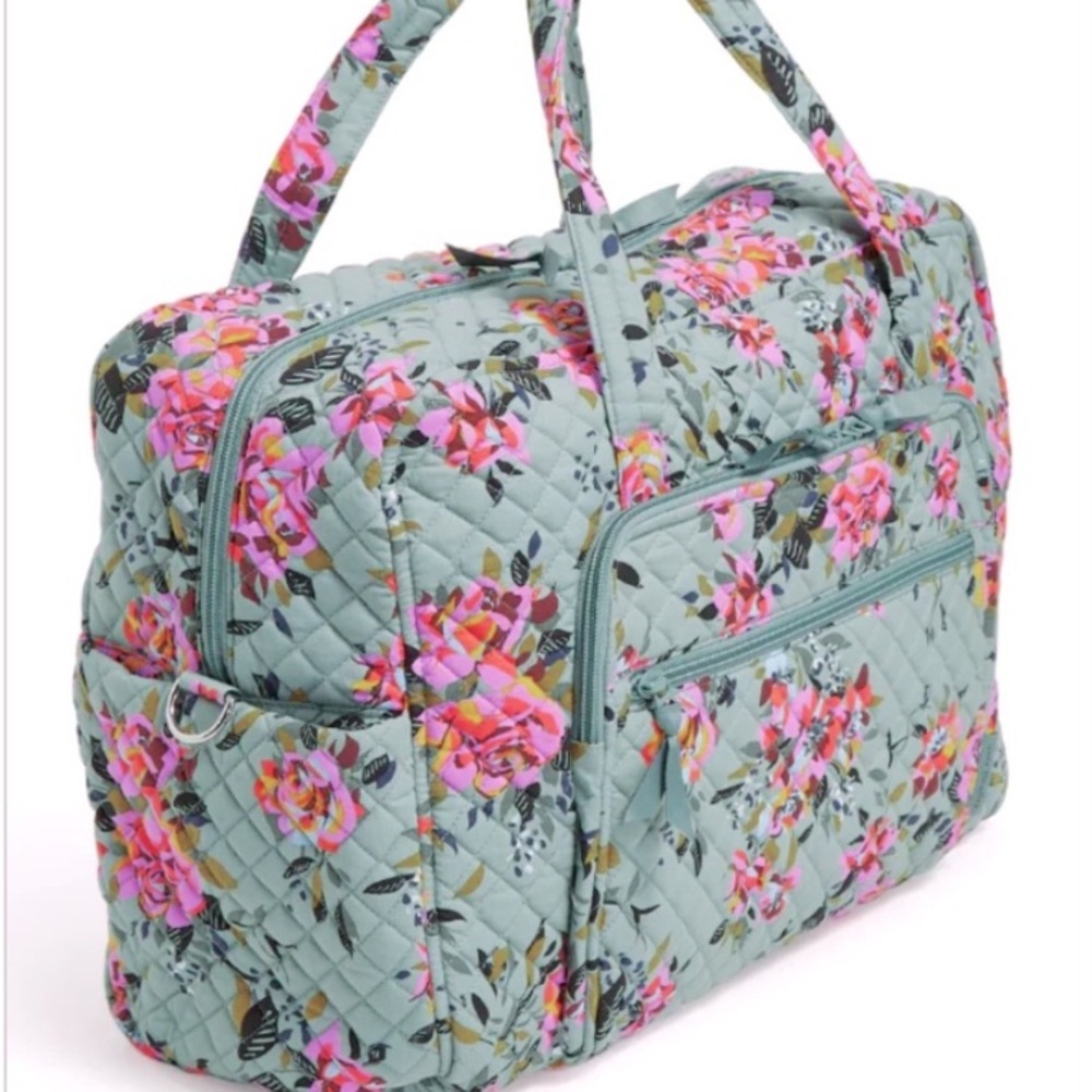 Vera Bradley Grand Weekender Travel Bag in Rosy Outlook NWT